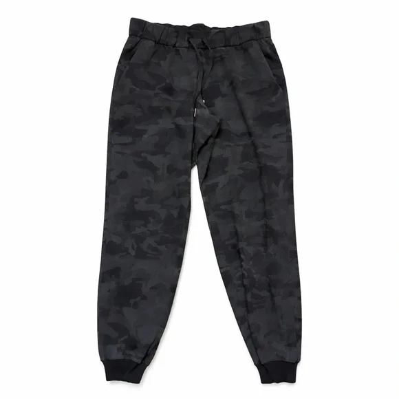 Lululemon Dark Camo Jogger Pants Athleisure Elastic Waist Drawstring Size 4 - Picture 1 of 9